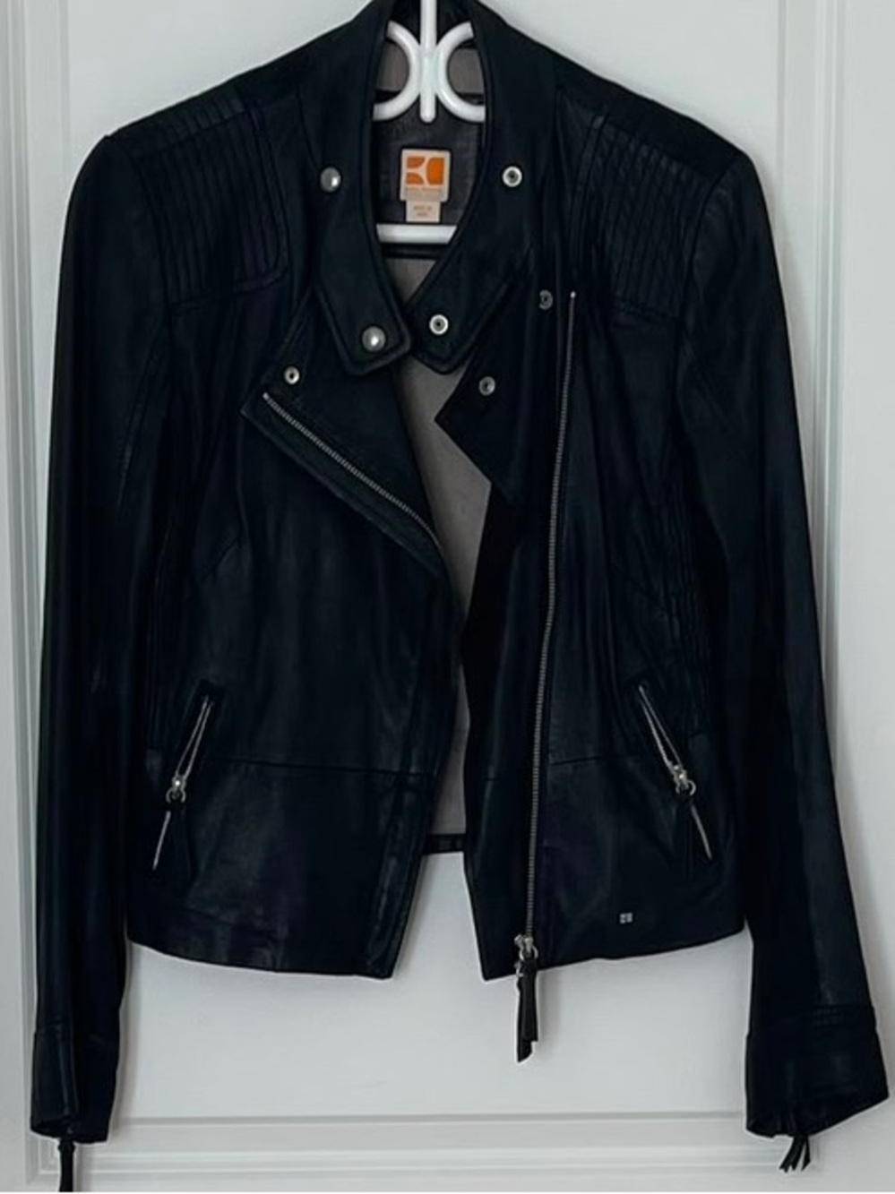 Hugo Boss Black Leather Motorcycle Jacket